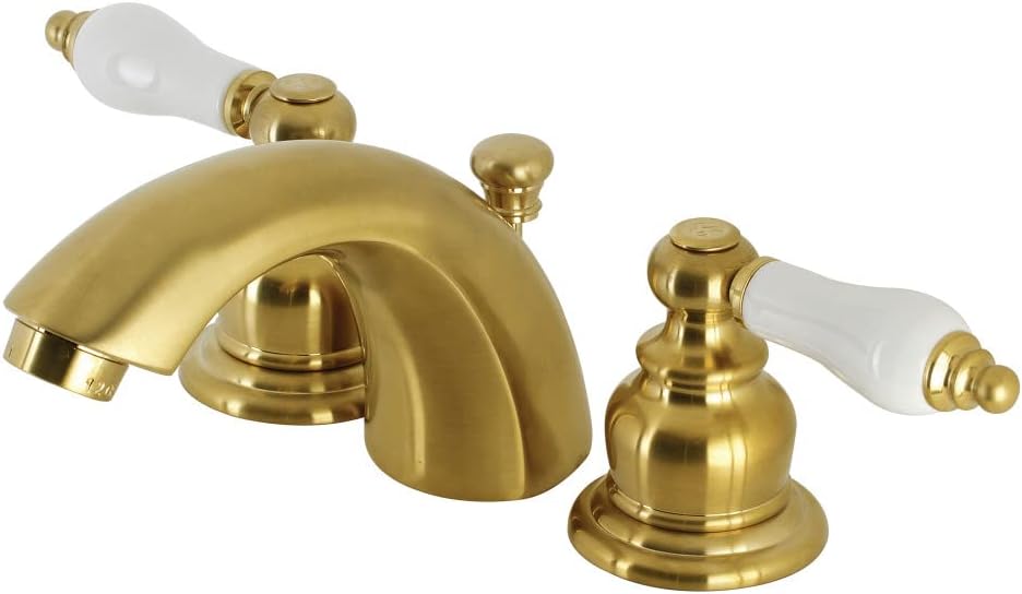 Kingston Brass KB957PLSB Victorian Mini-Widespread Bathroom Faucet, Brushed Brass