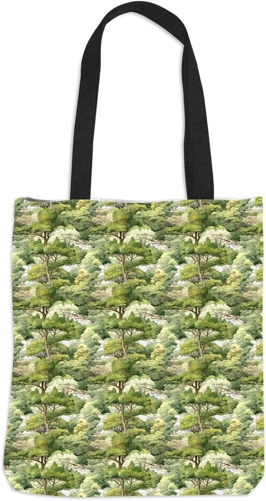 Canvas Tote Bag for Women, Christmas Birthday Gifts, Grocery Beach Bag, Forest Floral Ribbit Tiger Deer Giraffe