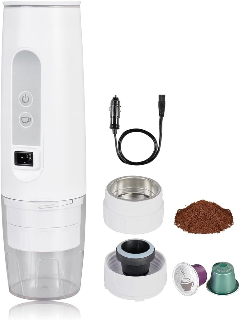 TN TONNY Portable 12V Coffee Maker Espresso Coffee Machine, Self-Heating Travel Capsule Coffee Maker, Compatible with Original NS Capsules and Coffee Powder