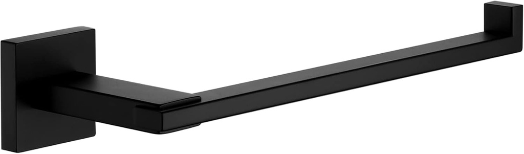 KOKOSIRI Towel Bar Matte Black Bathroom Hardware Towel Rails Wall Mounted Hand Towel Ring for Kitchen Toilet Cabinet, Stainless Steel B3006BK