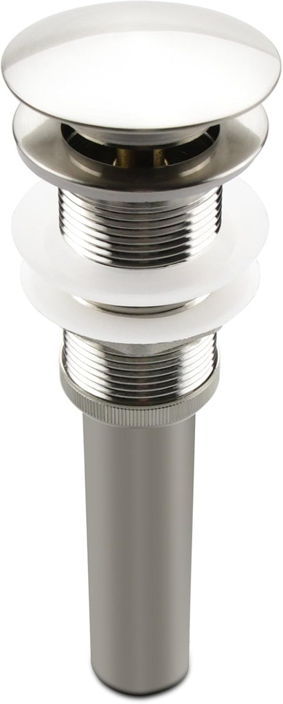 Brushed Nickel Pop Up Sink Drain Without Overflow, Bathroom Faucet Vessel Sink Drain Stopper 1-5/8" Without Overflow Fits 1.25" to 1.5" Drain Holes