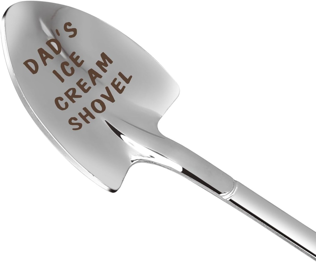 Dad Gifts - Gifts for dad from Daughter Stocking Stuffers for men dad Ice Cream Spoon Scoop for Ice Cream Lovers, Christmas Gifts Funny Engraved Stainless Steel Shovel