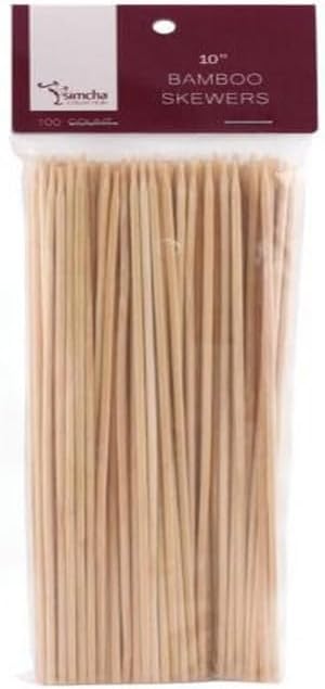 Blue Sky Bamboo Wooden Skewers - 10 inches | 100-count - Perfect for Grilling, BBQ, Kebabs, Fruit, Appetizers & More