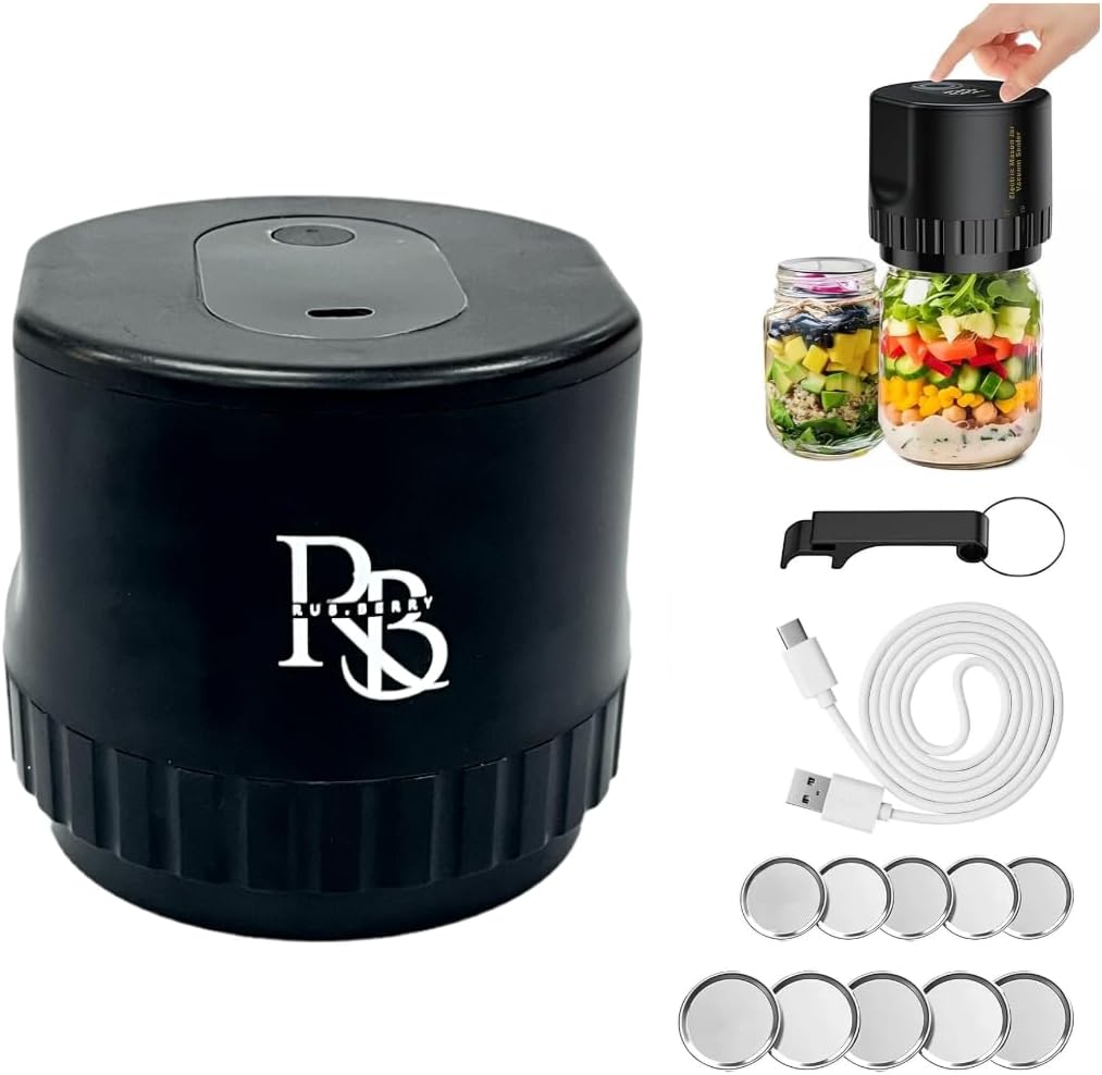 Electric vacuum sealer for mason jar,Vacuum Sealer machine for canning Jars with Wide and Regular Mouth,Cordless Handheld Vacuum Sealer kit for Food Storage.An ideal present for mom and wife