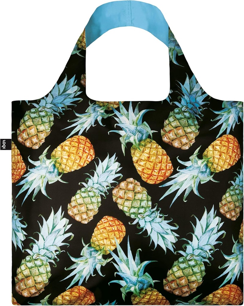 LOQI Juicy Pineapples Reusable Shopping Bag, Multicolor