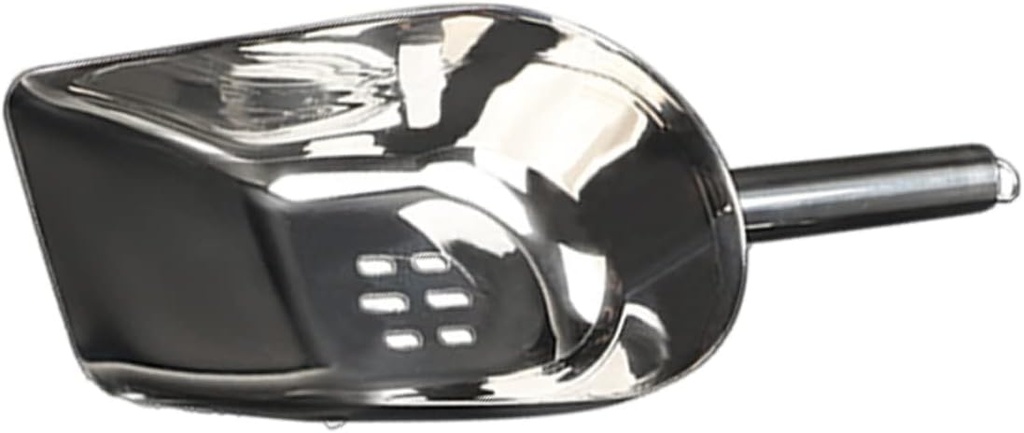 GLEAVI 1pc Stainless Steel Ice Filter Scoop Handle Food-grade Utility Shovel for Home Bar and Party Use Design Easy to Clean