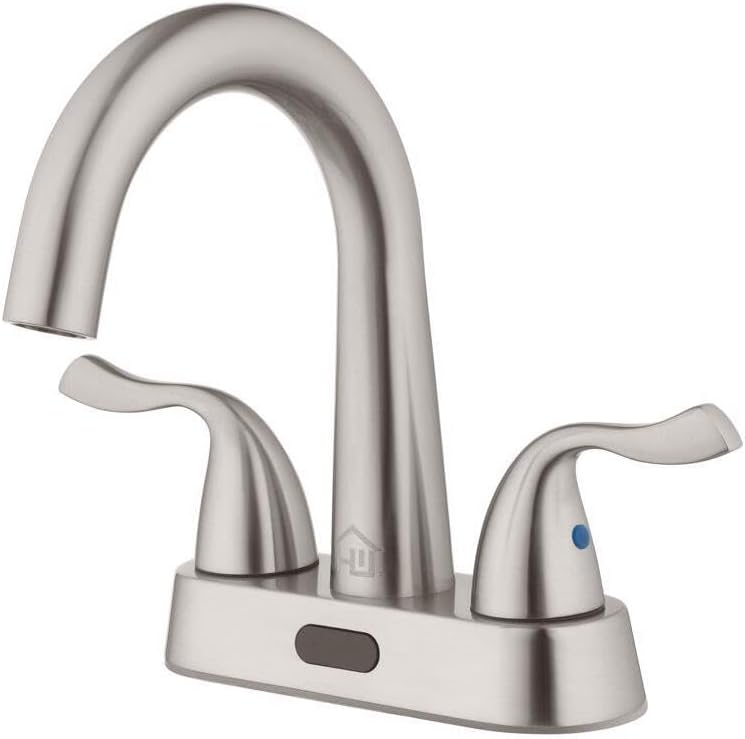 Homewerks 26-B423S-BN-HW Two-Handle 4" Centerset Touchless Brushed Nickel Bathroom Faucet