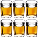 PARACITY 6 Pack Heavy Base Shot Glasses Set, Clear Tequila Square Shot Glass Bulk 2 oz with Heavy Base, Gift for Men, Espresso Shot Glass for Vodka,Father's Day Gift,Spirits,Whiskey, Tequila, Espress