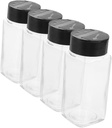 4pcs Glass Containers Lids Salt Pepper Dispensers Seasoning Bottles Seasoning for Kitchen Home Dining