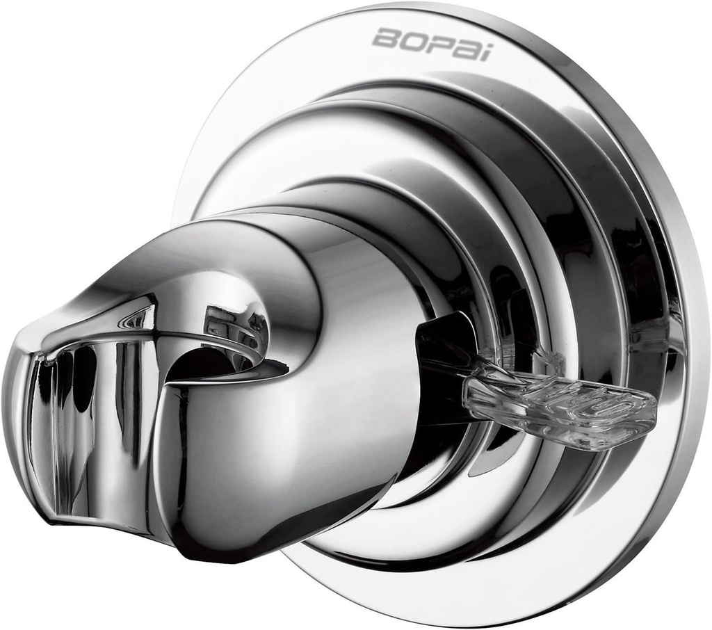 BOPai Suction Shower Head Holder, Relocatable Handheld Showerhead Holder, Chrome, Suitable for Installation On Smooth Surfaces