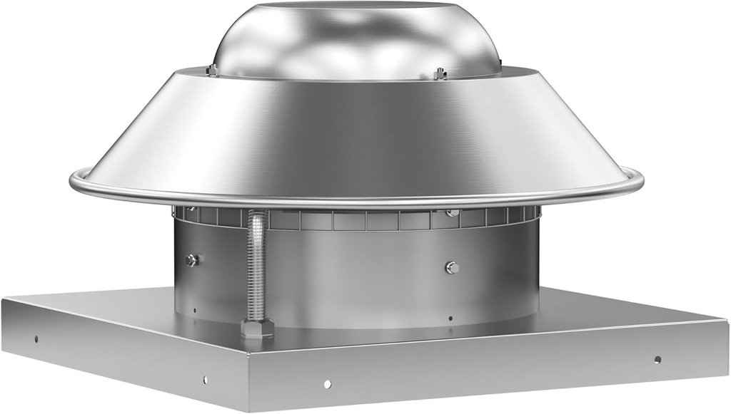 Roof Exhaust Fan Direct Drive Axial Downblast Exhaust Fan -19" Fan Base, 1/10 HP 115 Volt Single Phase Motor 830 CFM, ETL Listed