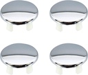 4 Pack Bathroom Basin Sink Round Tidy Trim Chrome Round Overflow Cover Rings Hole Replacement Ceramic Pots for Home,Sink,Bathroom,Kitchen(Single Layer)