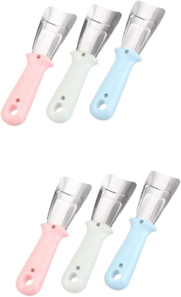 Mipcase 6pcs Stainless Steel Fridge Ice Shovel Ergonomic Deicing Scrapers for Refrigerator Easy to Use Ice Removal Tools Hanging for Household Cleaning and Vegetable Prep