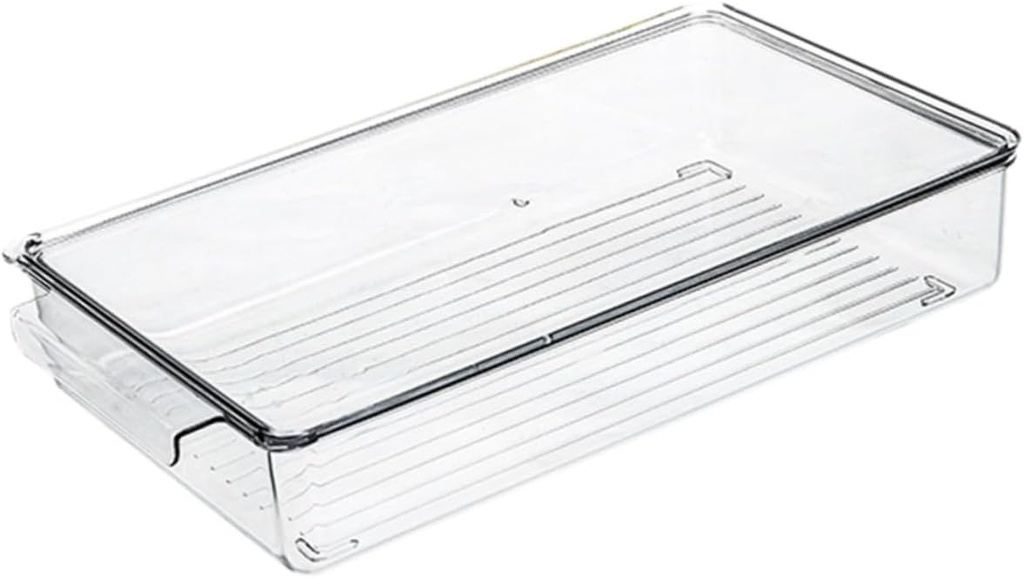 Transparent Refrigerator Storage Box with Lid Pet Food Preservation Container for Fruits Vegetables Bread Stackable Sealed Freshness Keeper for Freezer and Kitchen Organization