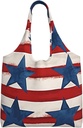Ted White Star Stripe Flag Canvas Tote Bag Reusable Grocery Bags Shopping Bags Large Canvas Bags with Handles