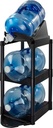Bottle Buddy Cascada Pour & Store System Water Bottle System-3-Tier 5 Gallon Jug Storage Rack with Floor Protector & Dispenser Tray-Home & Office Organization-Durable Plastic, Easy To Assemble - Black