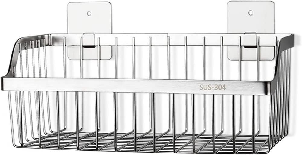 Wall Mounted Stainle Steel Metal Wire Baskets for Kitchen Organization and Storage, Hanging Fruit Basket, Silver-30CM