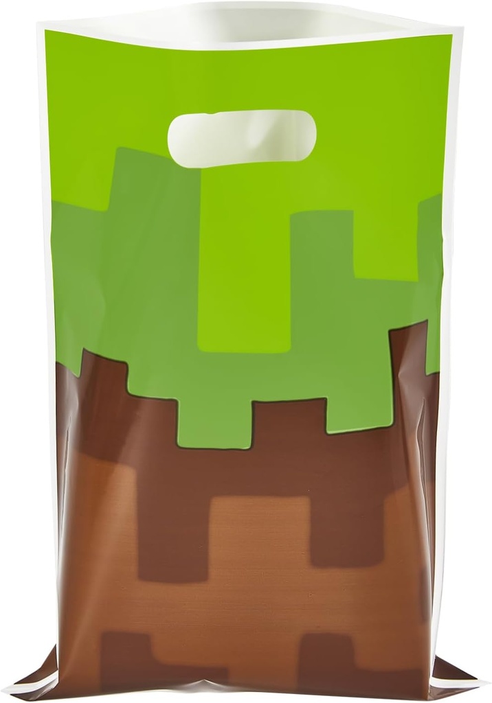 Yzzhaoo 30Pcs Pixel Party Favors Bags, Video Game Goodie Bags with Handles for Birthday Party Theme Candy Treat Cookie Bags