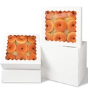 qiqee 9x9x2.5 Inch White Pie Boxes with Window 12Packs Cookie Donut Bakery Box (Auto-pop Up)