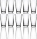 Circleware Hill Street Huge Set of 10 Highball Tumbler Drinking Glasses, 15.75 oz, Heavy Base Ice Tea Beverage Cups Glassware for Water, Beer, Juice, Bar, Farmhouse Decor Gifts, 10pc