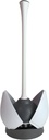 Clorox Toilet Plunger with Hideaway Holder Caddy Heavy-Duty Compact Design with Non-Skid Rubber Base for Bathroom Convenient Storage Toilet Unclogger, 6.5x19.5-Inch, White