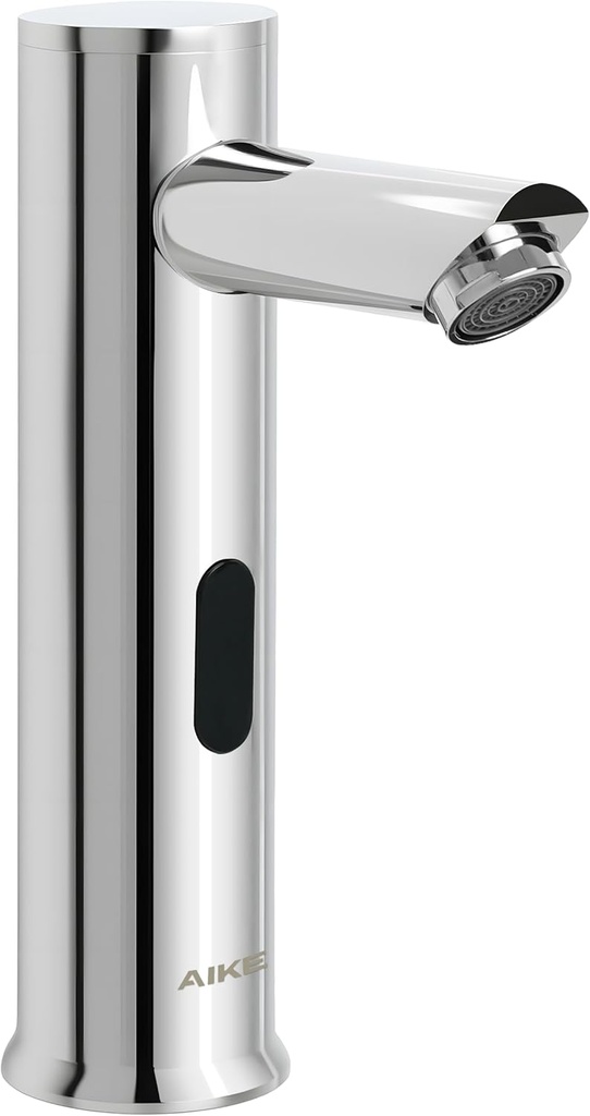AIKE Touchless Commercial Bathroom Faucet, Motion Sensor-Activated Smart Sink Tap, Polished Finish, Battery Operated, Model AK7501