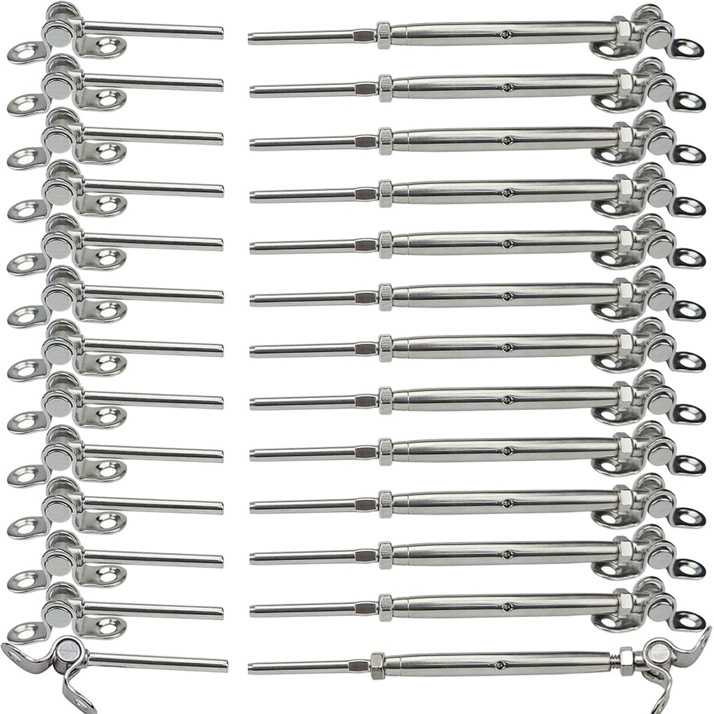 Cable Railing Hardware, 30 Pairs Steel Cable Railing Kit,for 1/8 Cable Railing System, Adjustable Angle,T316 Marine Grade