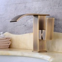 Faucets, Water-Tap Kitchen，Faucet Kitchen,Retro Bathroom Basin Waterfall Faucet Antbrass Faucet Hot and Cold Water Mixer Single Handle Sink Taps Deck Mounted Bathroom Bathtub Water Tap