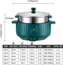 GRFIT Electric Rice Cooker Multifunctional Pan Non-Stick Cookware Hotpot for Kitchen Soup MultiCooker Cooking (Color : Single, Size : 22cm)
