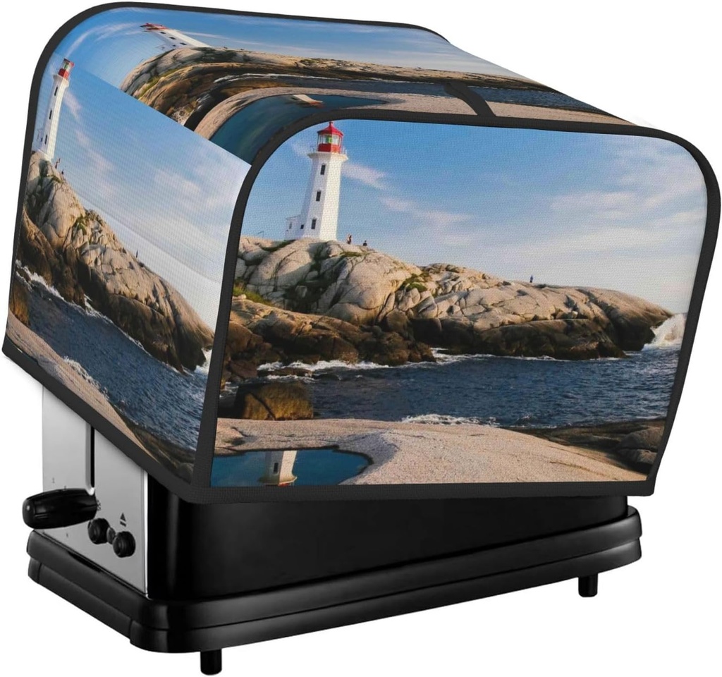 Oven Cover Kitchen Bread Machine Protector,4 Slice Toaster Cover For Home,Fingerprint Coaster Cover,Kitchen Small Appliance,Lighthouse