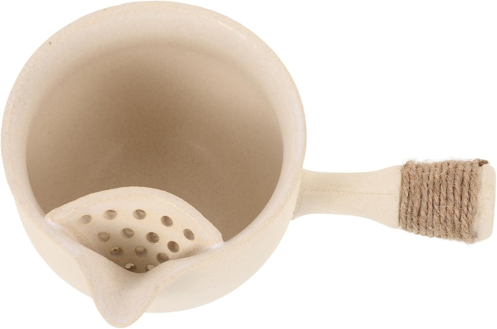 Chinese Style Infuser Teapot Crude Pottery Kettle with Side Handle for Home and Outdoor Tea Brewing Suitable for People for Loose Leaf and Blooming Teas