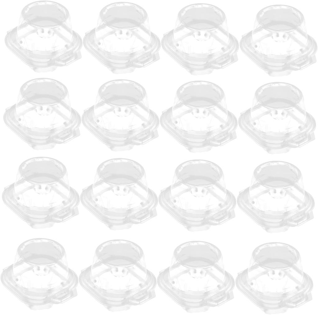 VOSAREA 50pcs Cupcake Boxes Thicker Plastic Dessert Containers Transparent Cake Packing Cases Deform-resistant for Storing Pastries and Treats