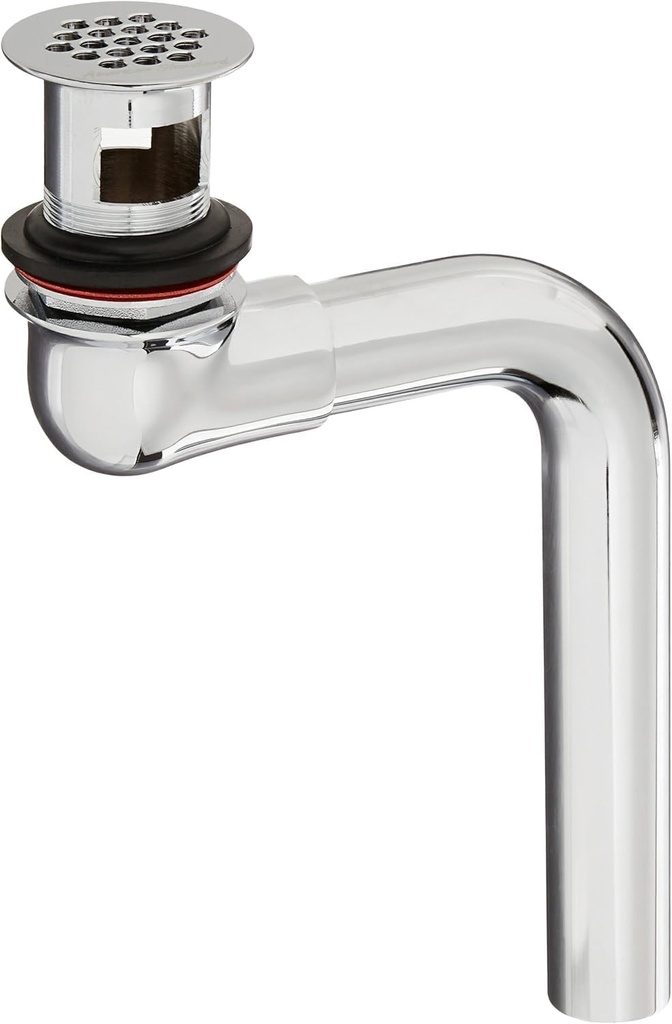 ZM 1-1/4 Inch Offset Lavatory Sink Drain Assembly with Tailpiece and Grid Strainer, Brass, Chrome Finish