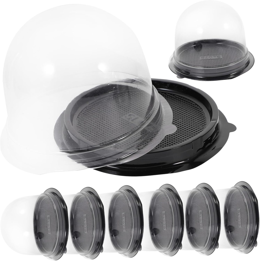 50sets Small Clear Cake Carrier Round Cake Boxes Dome Lid for Birthday Baking Food-safe Transparent Packaging for Shops Bakeries and Home Use