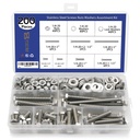 200PCS Nuts and Bolts 1/4-20 x 1/2”, 3/4”, 1”, 1-1/2”, 2”, 2-1/2”, 3” Carbon Steel Hex Bolts and Nuts Assortment Kit Hardware Screws Set (7 Different Sizes)