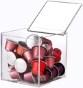 Coffee pod storage, Acrylic Coffee Pod Holder Clear Capsule Holder Storage Box, Desktop Candy Tea Display Case, Compatible with Nespresso K Cup(12cm)