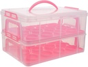 Transport Multi Layer Cupcake Carrier Handle Cake Packing Box for and Display for Home Bakery and Catering Events