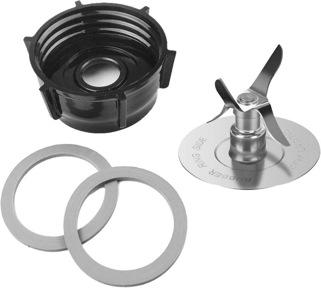 For Oster Blender Replacement Parts Blender Ice Blade with Jar Base Cap and Two Rubber O Ring Seal Gasket Accessory Refresh Kit，Compatible with Oster Blender