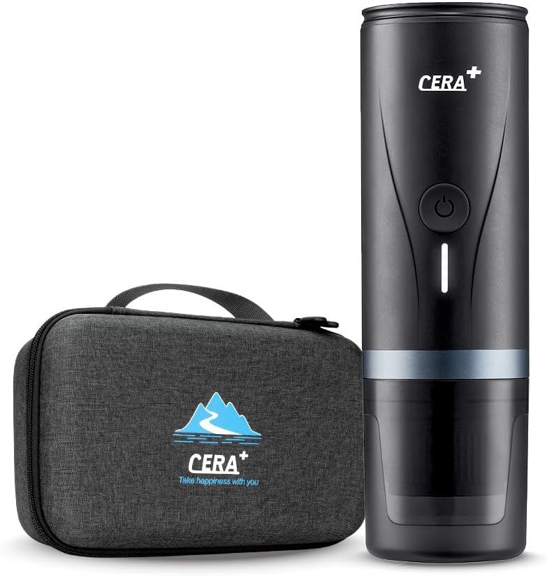 Portable Espresso Maker,Self-Heating Electric Mini Coffee Machine,20 Bar Pressure Compatible with NS Pods & Fine Grind for Travel, Camping, Hiking