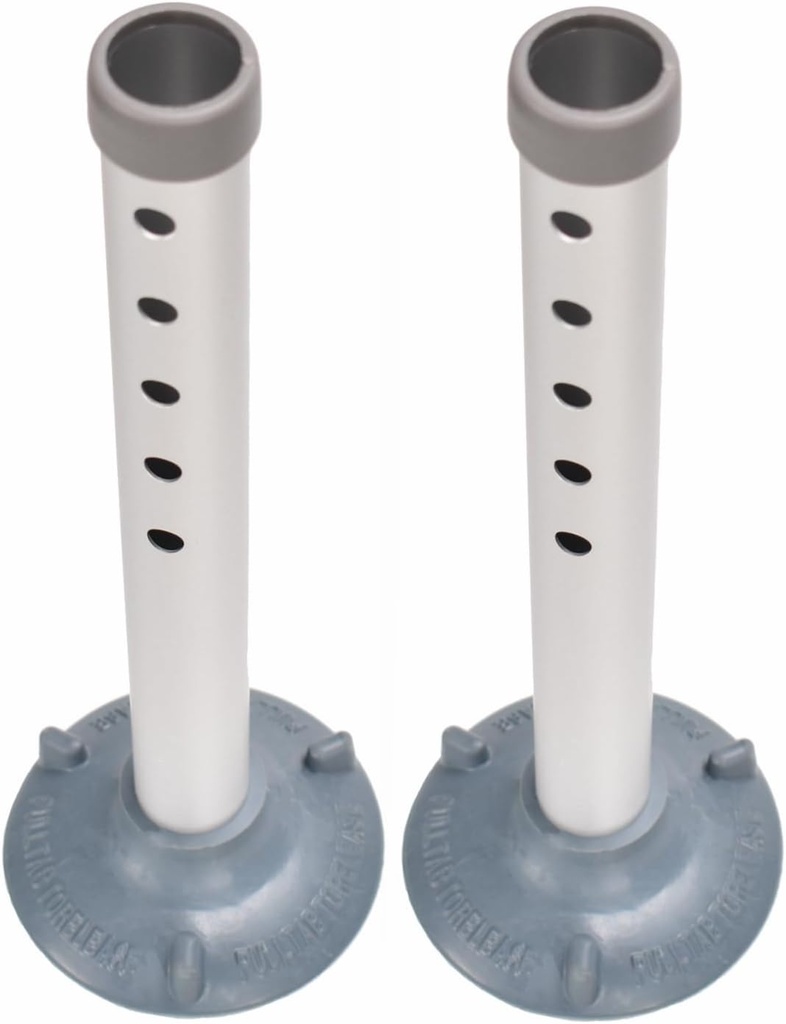 Foot Tube and Suction Cup Tips, for Toilet Safety Rail and Shower Chair Bench Bath Stool, Replacement Suction Cups Tips and Aluminum Tubes, 5 Height Adjustable Leg Tube Accessories
