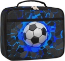 Sport Football Ball Kids Lunch Box for Boys Girls Soccer Sport Insulated Lunch Bag Thermal Leakproof Cooler Reusable Lunch Tote Bag for School Work Office Picnic Beach