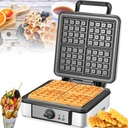 1200 W Electric Non-Stick Waffle Iron, Non-Stick Automatic Temperature Control, with 4 Detachable and Interchangeable Plates, Adjustable Temperature, for Toasties, Eggs, Grilled Meats