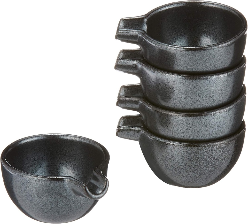 せともの本舗 Set of 5 Delicacies, Black Mat, Single Mouth Delicacies, 2.8 x 2.2 x 1.3 inches (7 x 5.7 x 3.2 cm), Restaurant, Inn, Japanese Tableware, Restaurant, Commercial Use, Tableware