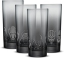 JoyJolt Star Wars Dark Side Drinking Glasses Set of 4, 15oz Highball Glasses, Tall Glass Cups ft Darth Vader Stormtrooper Darth Maul Kylo Ren and General Grievous, Star Wars Merch