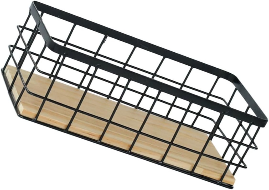 1pc Iron Art Wall Hanging Storage Basket Board Multifunctional Organizer for Kitchen Bathroom and Office Iron Design for Books Toys and More Simple Scandinavian Style
