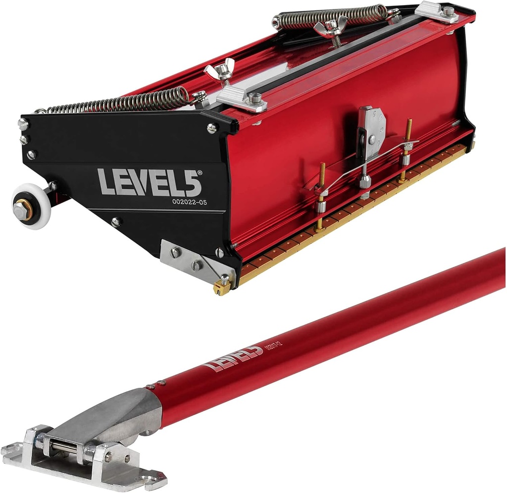 10-Inch Flat Finishing Box + Extendable Handle - LEVEL5 | Pro-Grade | Drywall Gyprock Plasterboard Sheetrock | 4-573