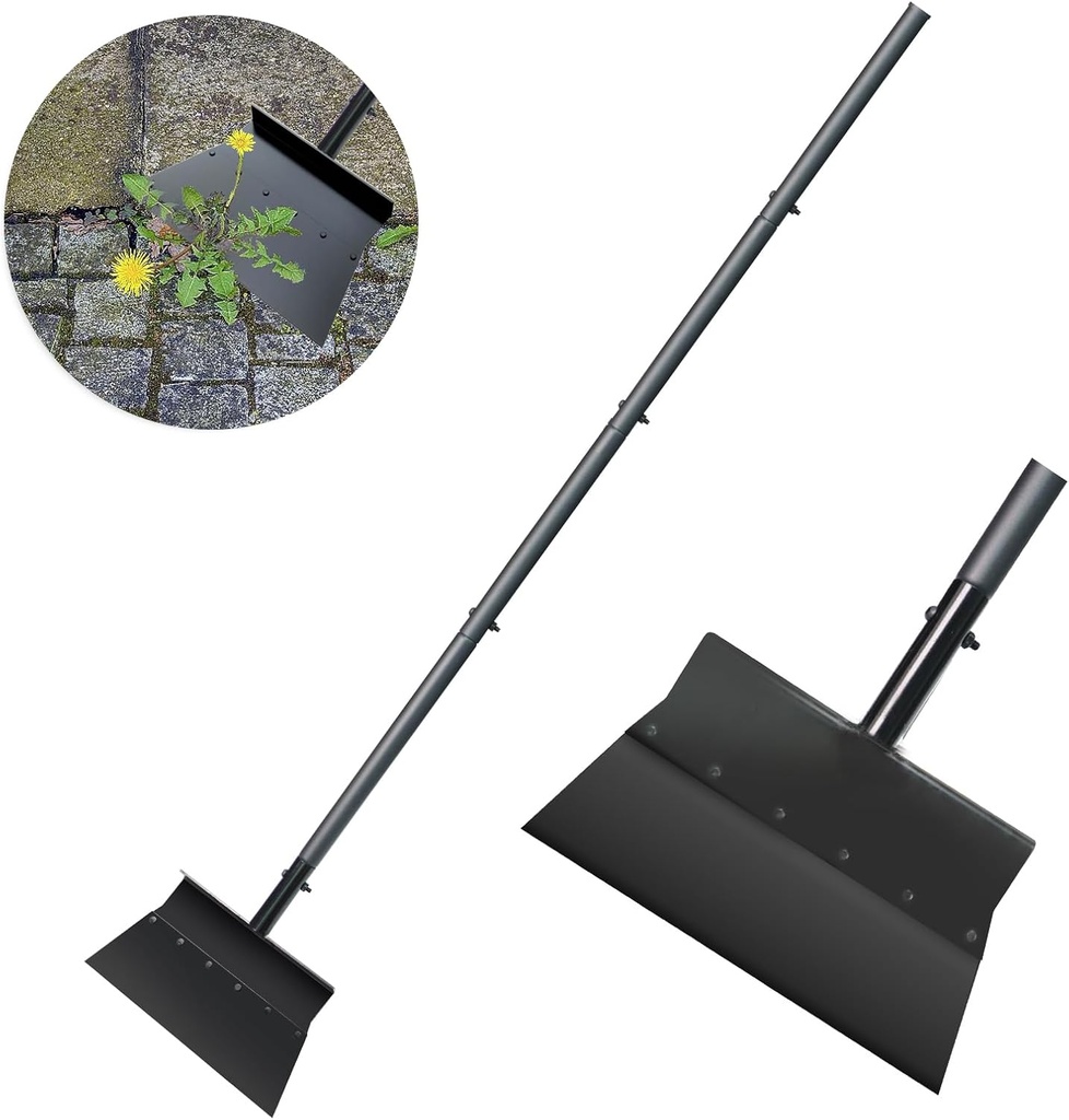 Multifunctional Garden Cleaning Shovel,Gardening Scraper with Adjustable Handle,59 inch Heavy Duty Steel Flat Shovel for Gardening Tools,Driveway Snow Removal,Weeding