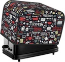 2 Slice Toaster Cover with Two Pockets for Storing knife Super Soft Appliance Cover Game Quotes Dust Cover for Kitchen Small Oven Cover Kitchen Bread Machine Protector Covers