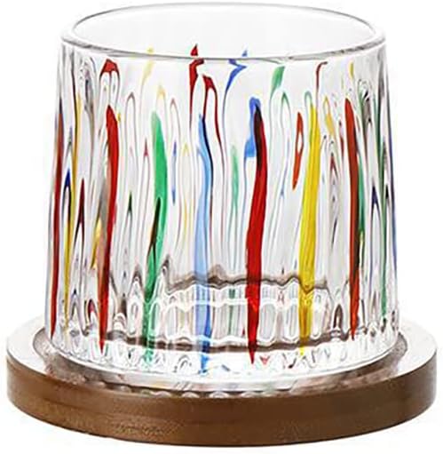 Hand painted Whiskey glasses,Rotatable -10 Oz old fashioned glasses,bar whiskey glasses,style glassware for bourbon,perfect Idea for scotch lovers,glasses for scotch, rum glasses,Glacier