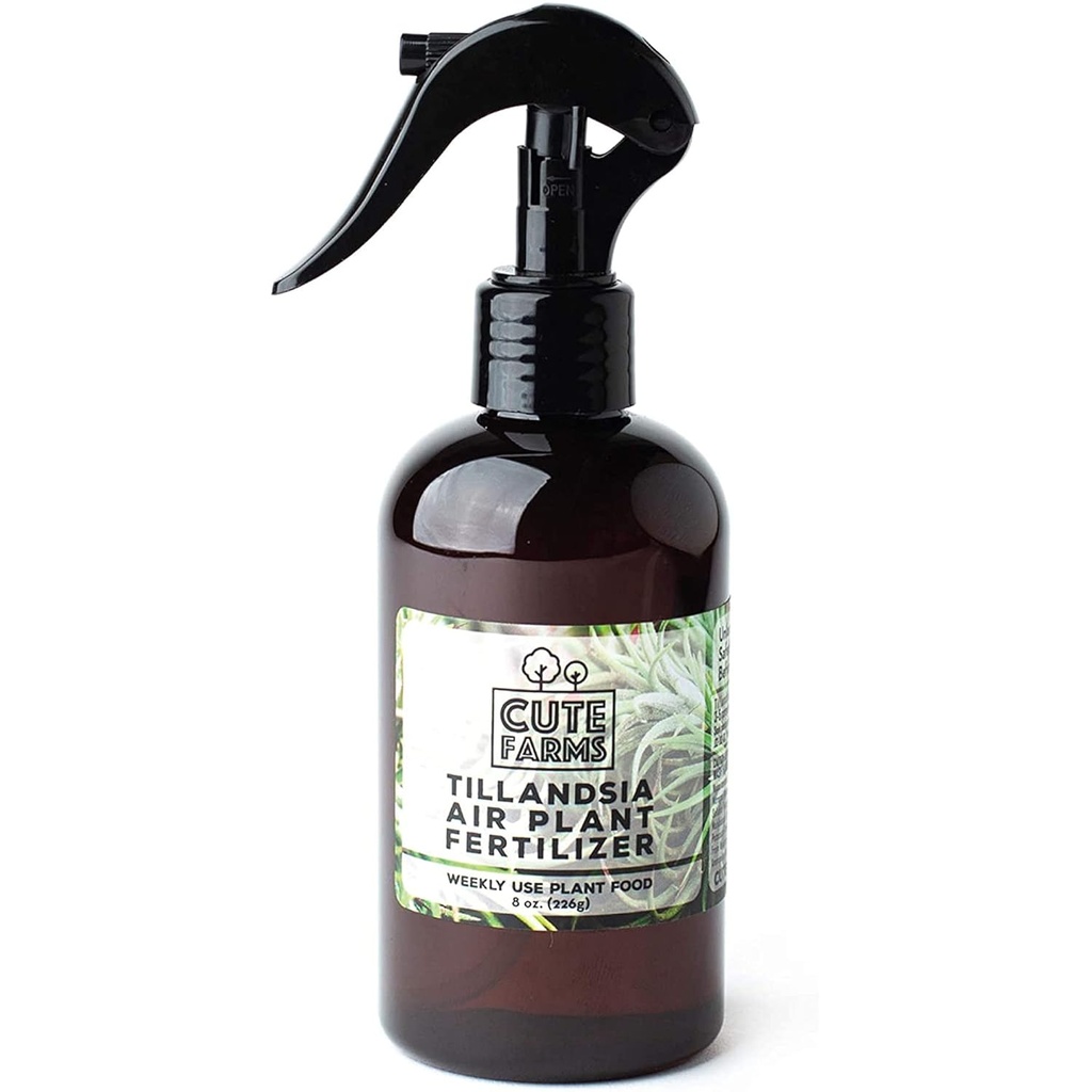 Cute Farms Tillandsia Air Plant Fertilizer | Gentle Weekly Use Formula Plant Food | Formulated Nutrients for Air Plants (8 oz. Spray Bottle)
